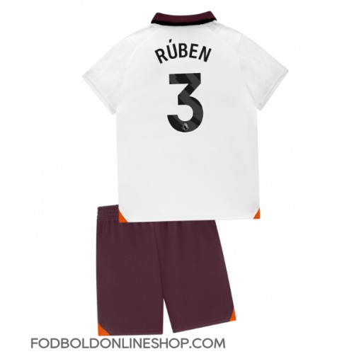 Manchester City Ruben Dias #3 Udebane Trøje Børn 2023-24 Kortærmet (+ Korte bukser)